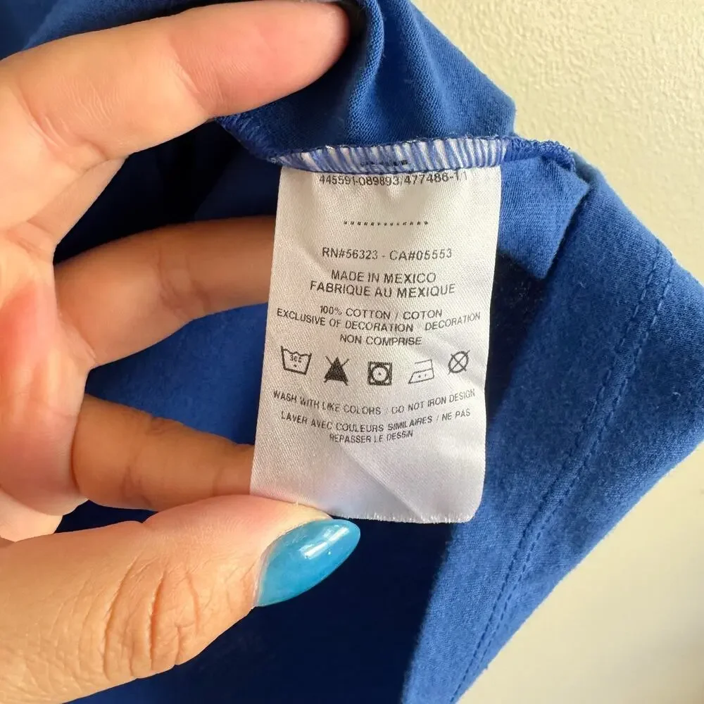 Nike Blue + White Softball Short Sleeve Tee Large NWT